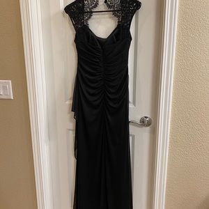 Black lace evening dress